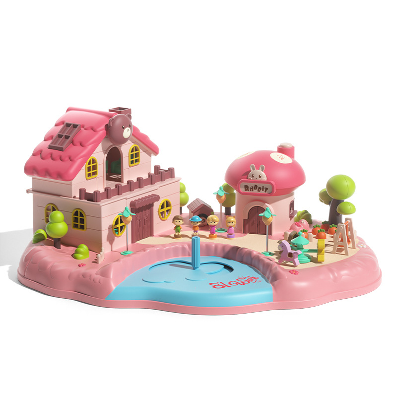 Paraíso sorpresa para niños, niña de la ciudad, juego de la casa, juguete, mundo de cuento de hadas, muñeca pequeña, castillo magnético de dibujos animados image 6