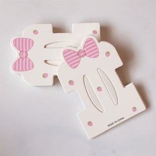 Bow Strawberry Double Card Grab Clip Card Children Adult Sweet Hairpin Paper Card Headwear Card Hair Accessories Packaging
