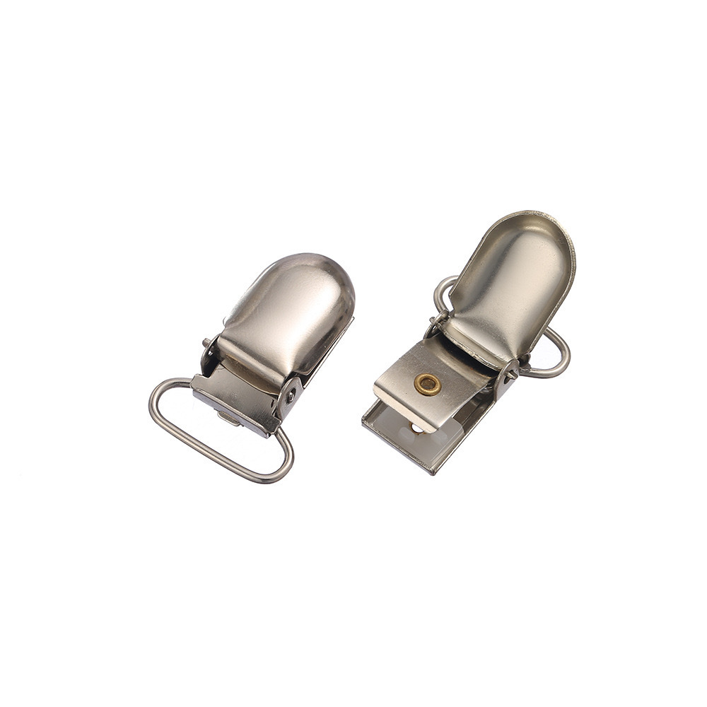 Inventario al por mayor cinturón de metal botón de boca de pato cinturón de medias ropa ajustable botón de boca de pato clip de fijación de sopa