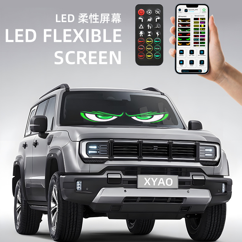 LED coche pantalla suave usb coche pantalla de publicidad flexible APP Bluetooth pantalla inteligente ventana puerta pantalla a todo color image 4