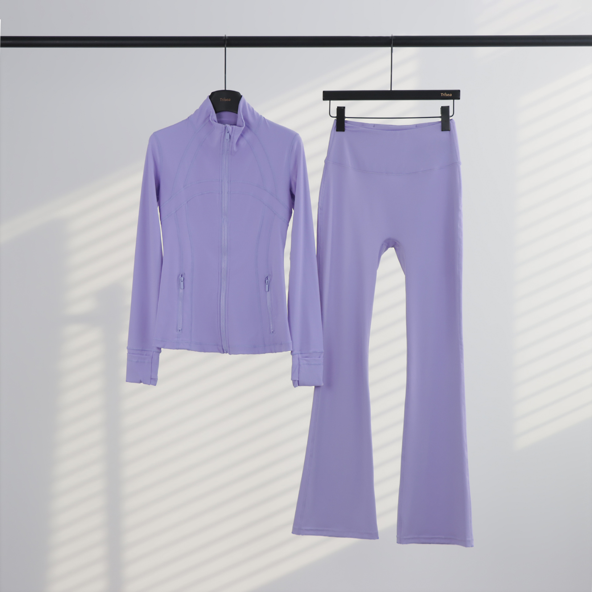 LULU chaqueta de cuello de喇叭 con cremallera, chaqueta de cuerpo, chaqueta de yoga elástica, mujer