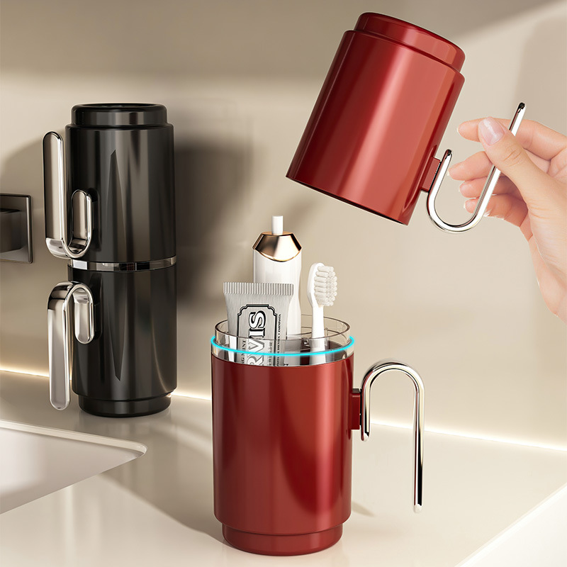 Juego de tazas de lavado de viaje Pasta de dientes portátil Cepillo de dientes Caja de almacenamiento Pareja Artículos de tocador Cepillo Taza de dientes Taza de enjuague bucal