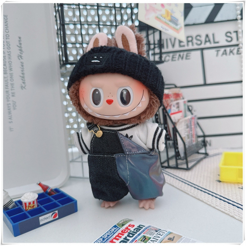 labubu ベビー服 Labubu 第一世代第二世代第三世代 10 センチメートル綿人形黒と白グレートレンディなスウェットシャツパーカーパンツ|undefined