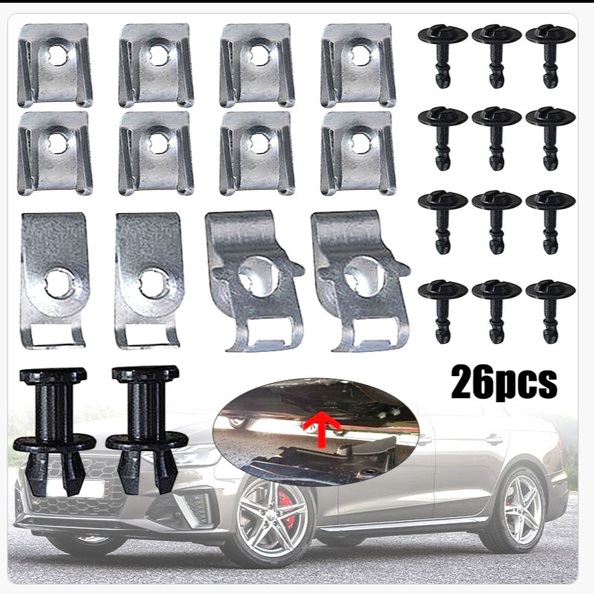 26 unids para Audi A4 B8 A5 Q5 chasis motor cubierta inferior fijación clip tornillo Kit