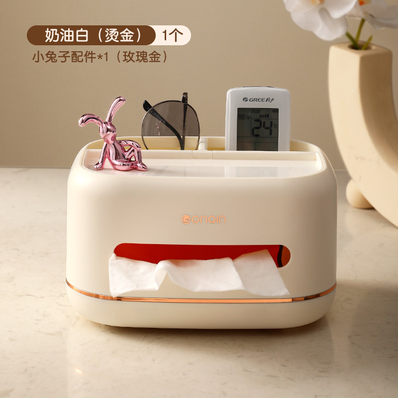 Caja de pañuelos estilo crema hogar sala de estar mesa de café comedor creativo simple multifuncional caja de pañuelos de almacenamiento de control remoto