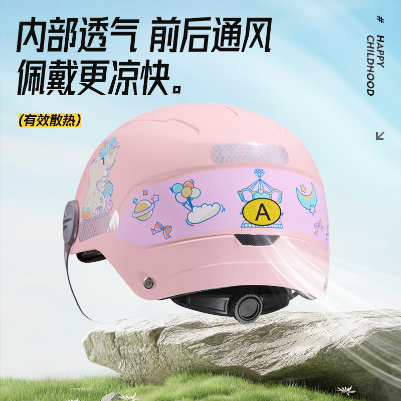 3C nuevo casco de motocicleta para niños casco de bicicleta de patineta coche eléctrico niño niñas casco de verano de dibujos animados