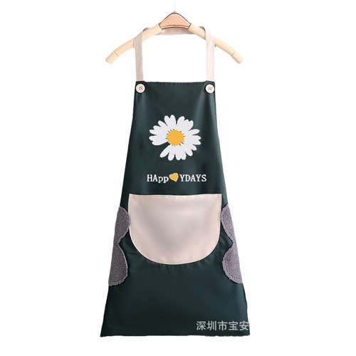 Kitchen apron household waterproof and oil-proof hand-wipeable apron for women creative apron for cooking adult men's work clothes custom printed