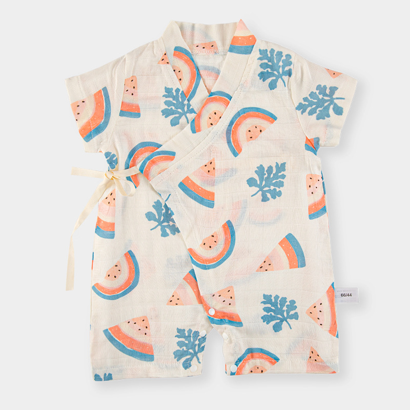 Muselina ropa de bebé verano bebé mono gasa delgada recién nacido un año de edad monje ropa Luna Llena escalada