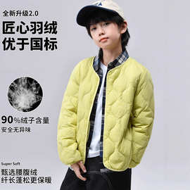 儿童轻薄羽绒服男女童秋季新款中小学生内胆内搭90绒校服神器外套