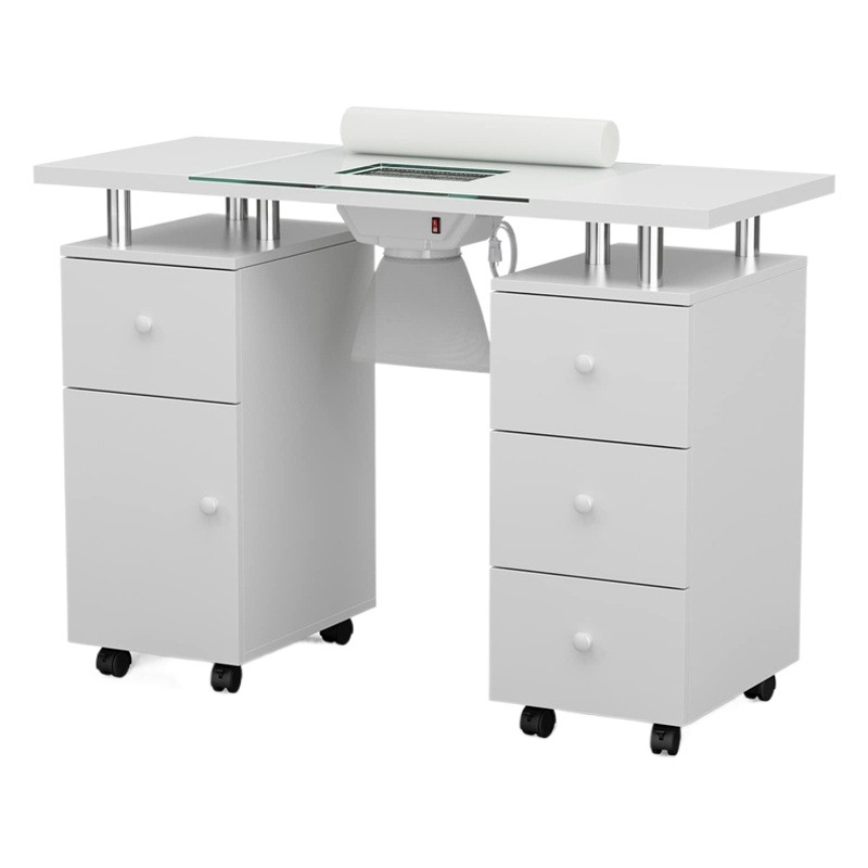 Mesa de uñas simple luz de lujo pequeña oferta especial económica mesa de uñas doble con cajón con gabinete de almacenamiento de cajón