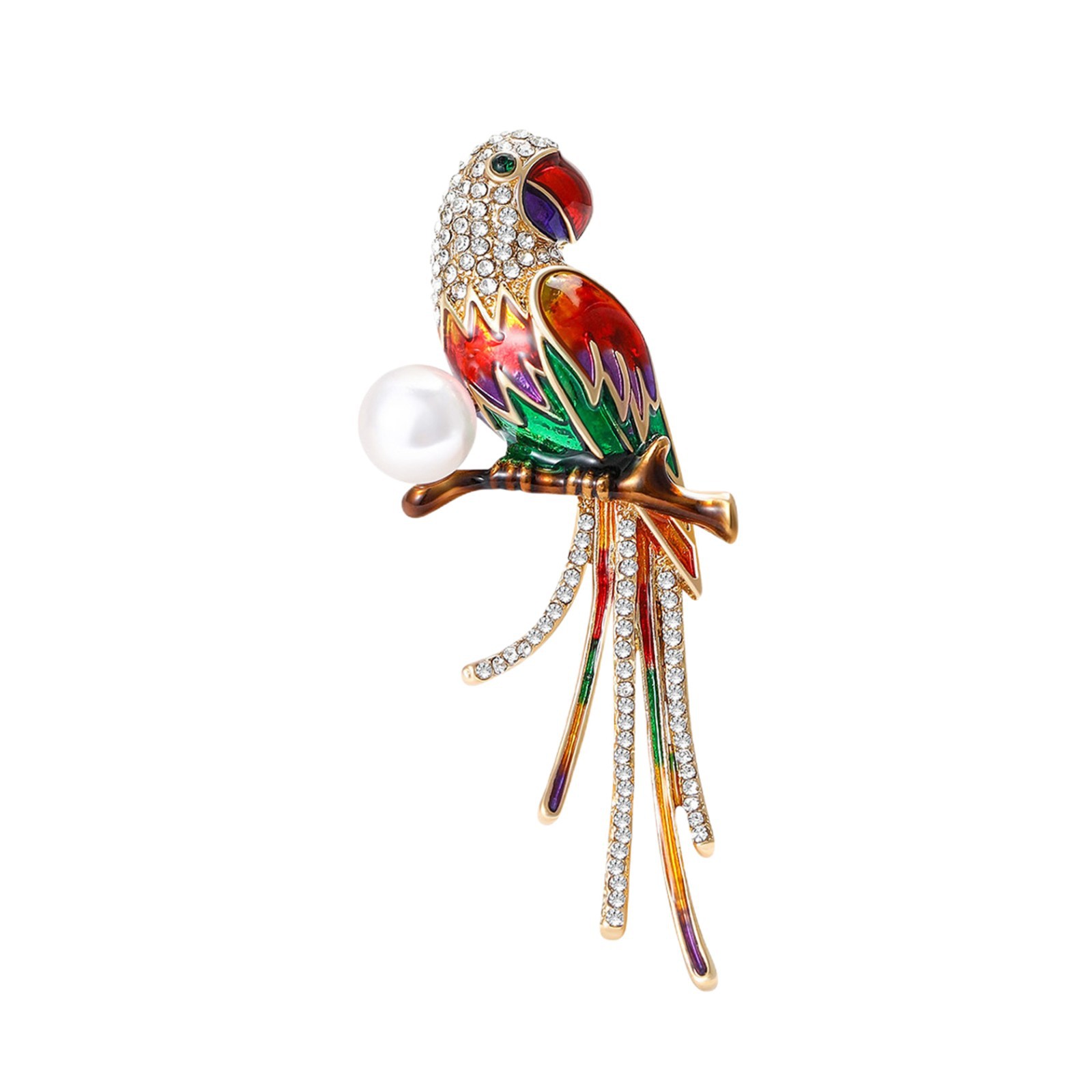 Broche de Loro Esmaltado Estilo Chino — Accesorio Fino para Ropa