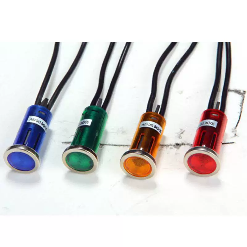 Красный Желтый Синий Зеленый Белый многоцветный индикатор 12 В постоянного тока Индикатор монтажного отверстия 12,7 мм