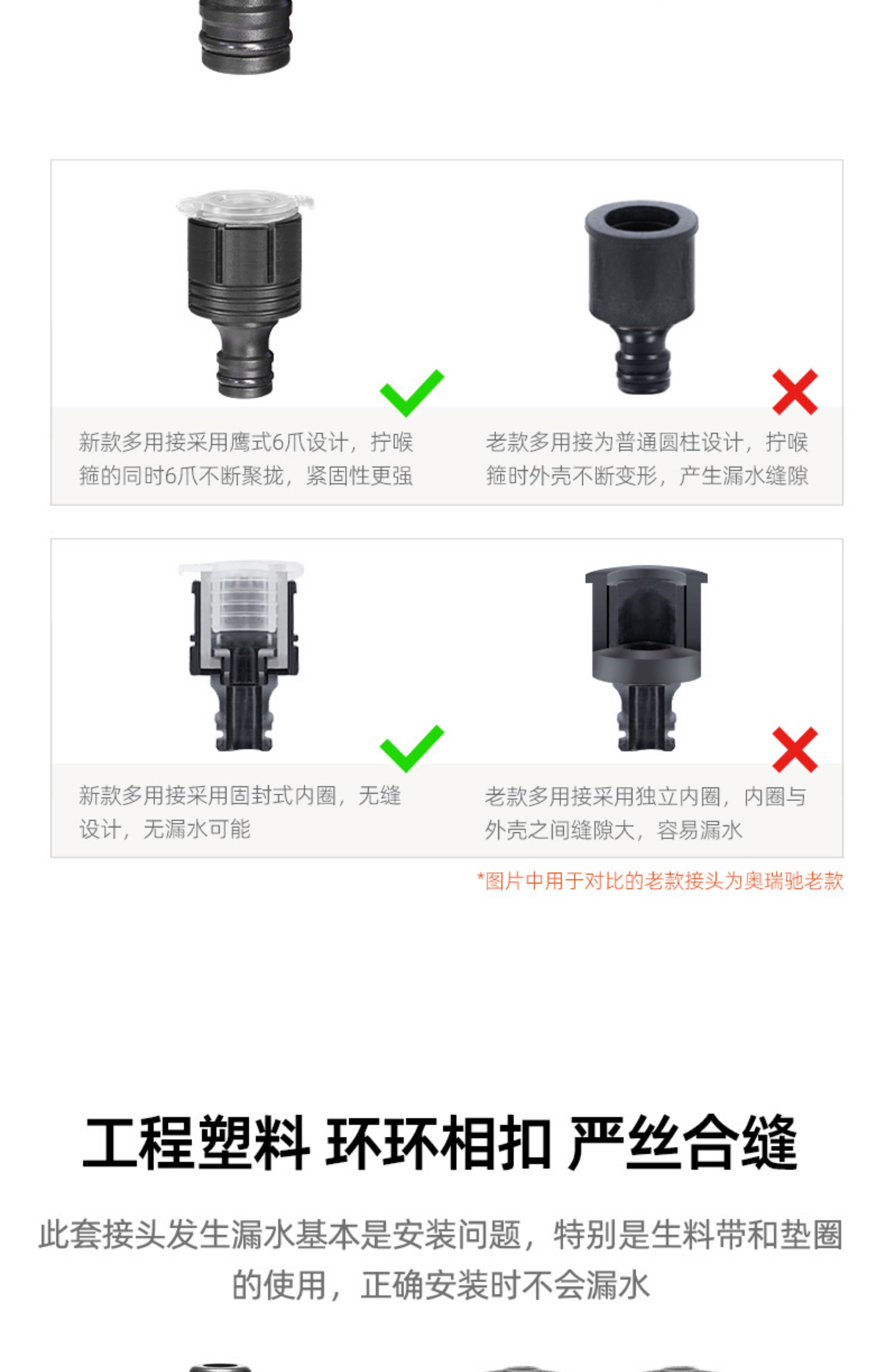 Multifunctional high-pressure car wash water gun, hose, faucet connector accessories, complete set for washing machine quick change 1/2 inch and 1/4 inch