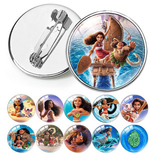 Cartoon Crystal Badge Cartoon Brooch Ocean Wonder 2 Moana Badge Tinplate Badge Accessories