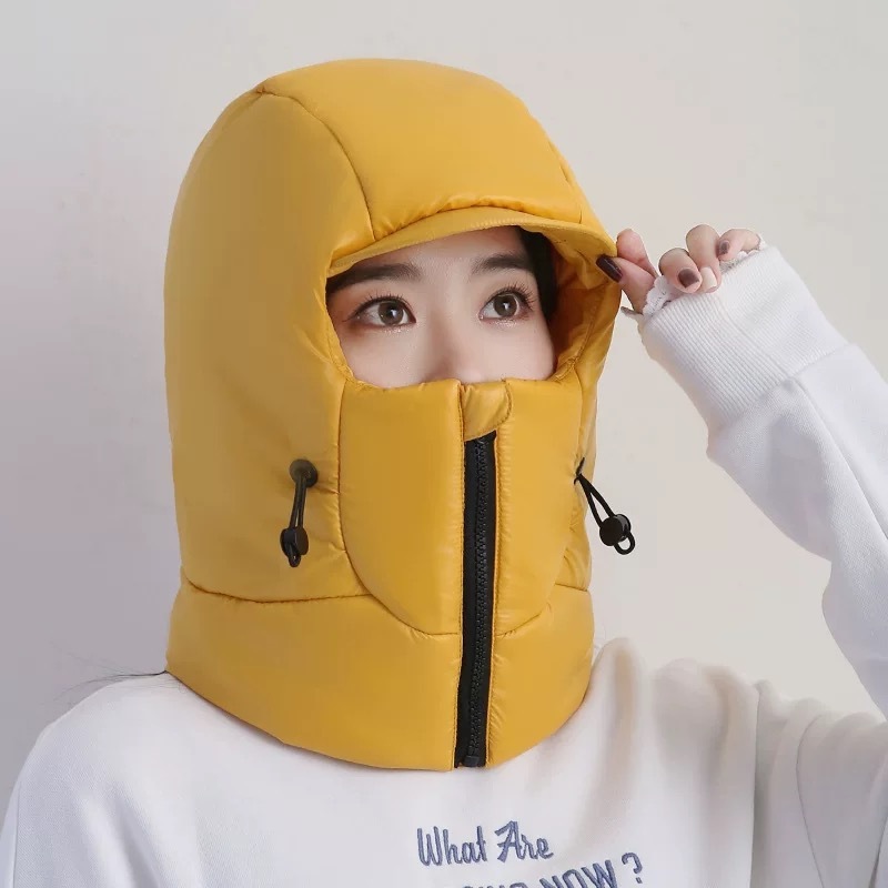 冬季保暖帽女骑车电动车护脸护耳围脖一体加厚雷锋帽户外防寒神器|undefined