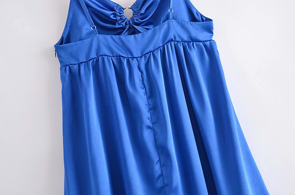 sexy sling sleeveless solid color long large swing dress Nihaostyles wholesale clothing vendor NSAM75847