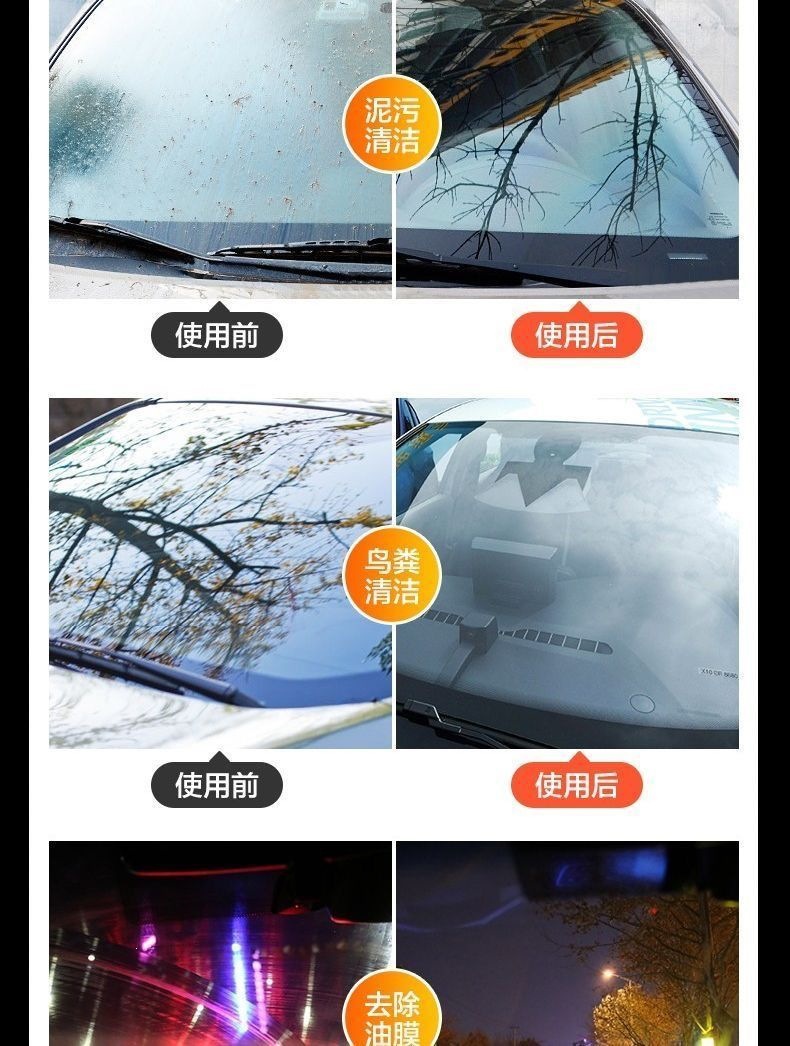 Car glass water for removing oil film, winter anti-freeze cleaning car glass concentrate, glass cleaner