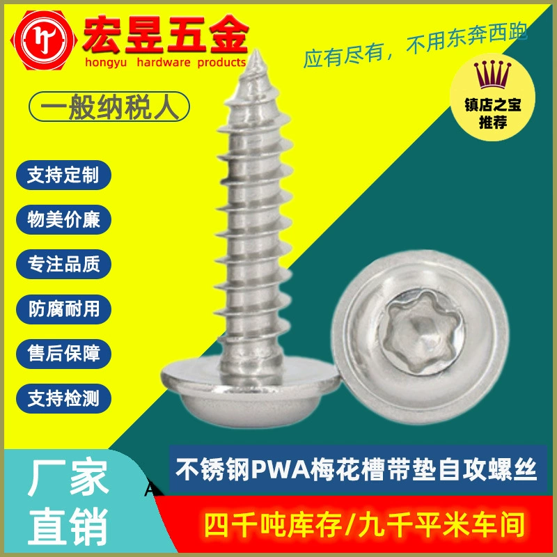 Паз сливы PWA из нержавеющей стали 304 с самонарезающей головкой сливы с винтом M2/M2.6/M3/M4