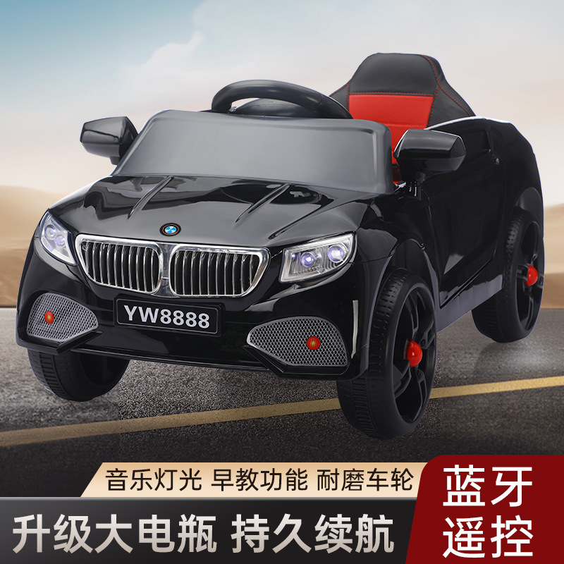 宝马儿童电动四轮车可坐男女宝宝大款遥控玩具车-岁可坐可充电