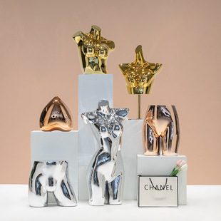 Lingerie Store Electroplating Model Props Female Half-body Dummy Table Clothing Store Underwear Bra Panties Model Display Stand