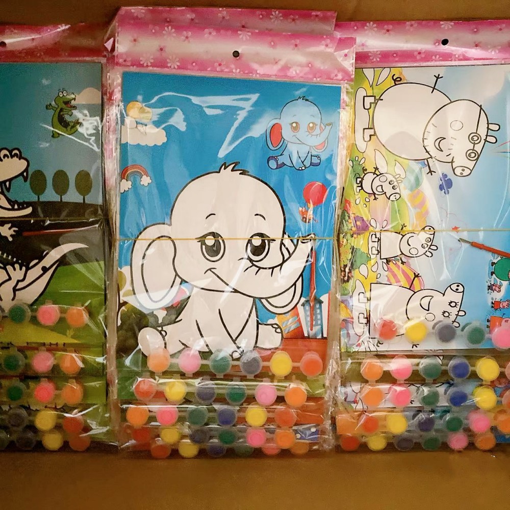 Pintura de gouache de acuarela de Arte de seis piezas para niños para colorear Pintura hecha a mano de bricolaje Pintura de graffiti educativa de jardín de infantes