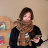 winter Cashmere scarf knitting Chessboard grid scarf Versatile Korean Edition keep warm Collar thickening Shawl scarf