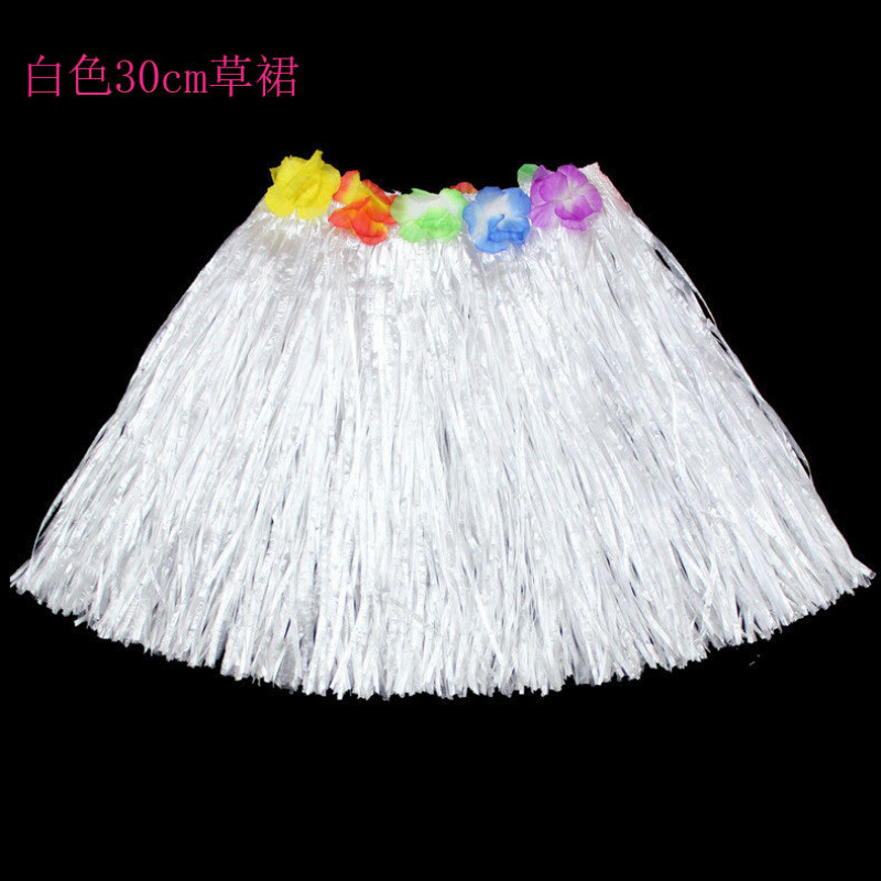 Halloween 30cm de longitud hula disfraz espectáculo de guirlandas hawaiano juego de falda de paja para niños