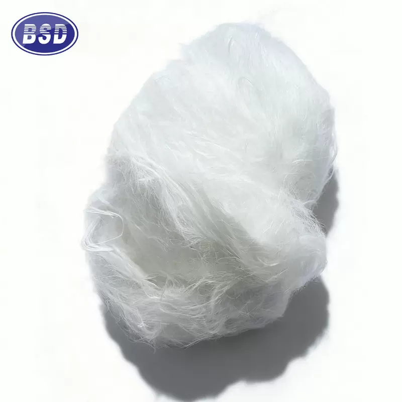 特种毛毛虫纤维加硅 涤纶短纤服装特种纱 白色8D*102MM厂家花式纱