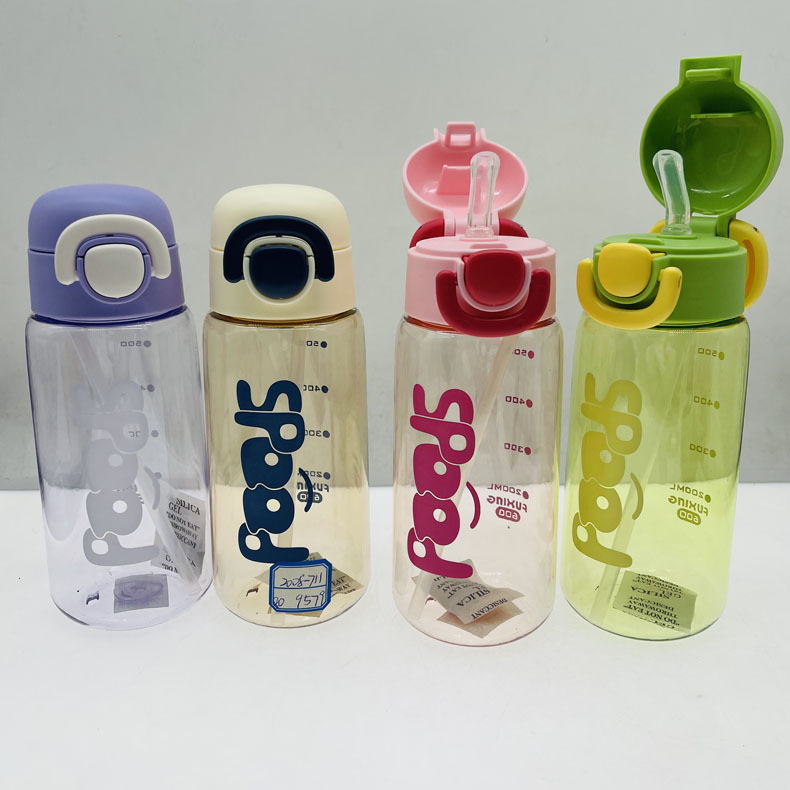 Jinshi 24 nuevo Inglés Neto Taza Roja 700ml Espacio Taza de plástico taza de la PC de plástico deportes Taza de paja al aire libre