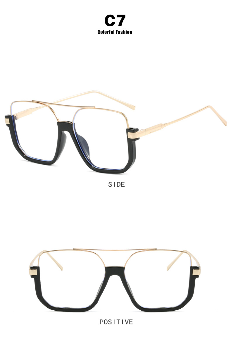 Design sunglasses female square big face thin light color piece plain face artifact advanced sense of men's sunglasses_voghion.com