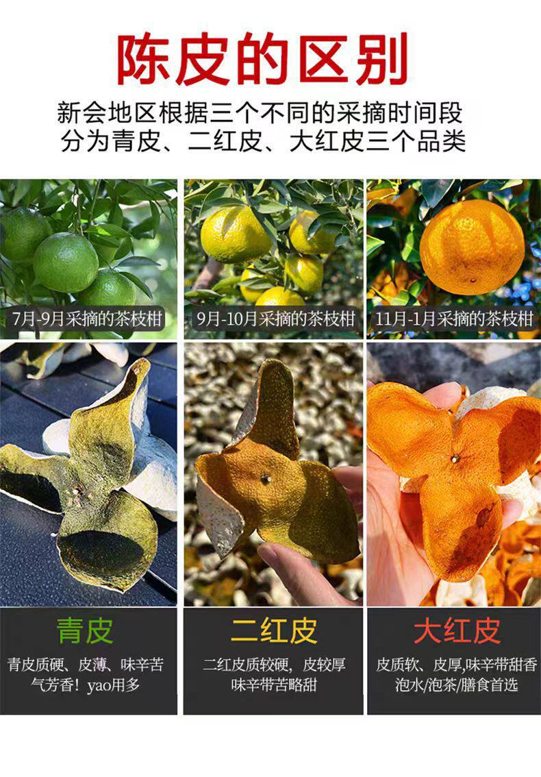 Xinhui Da Hong Pi Dried Tangerine Peel 2025 Harvest Sun Dried Chenpi 500g for Tea and Cooking overview