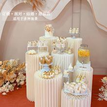 婚庆道具折叠甜品台摆件罗马柱路引圆柱立柱婚礼橱窗折纸装饰柱子