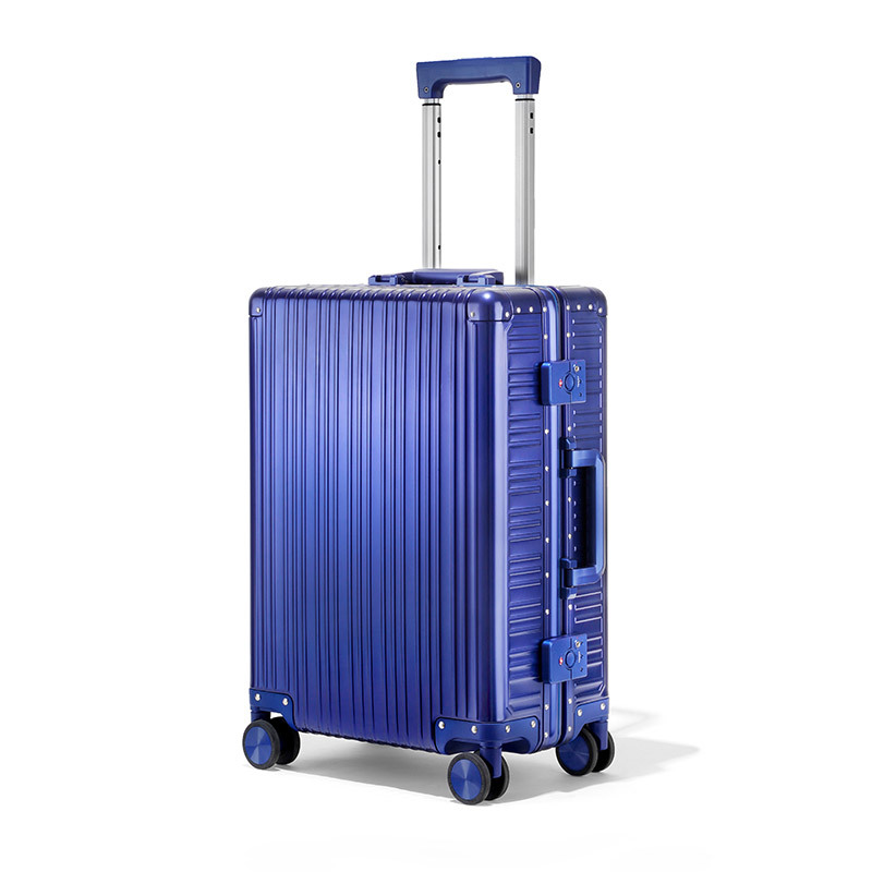 Vali du lịch 20 inch hợp kim nhôm-magiê khung nhôm chống xước cao cấp — Xanh lam đậm, Màu đen, Súng kim loại, Màu bạc