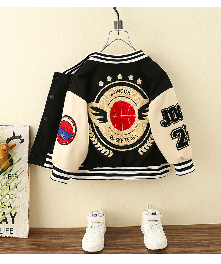 Boys' A-line Labeled Baseball Jersey 2024 Spring and Autumn New Korean Edition Children's Fashion Brand Coat Baby_voghion.com