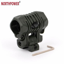 五段式电筒夹FAST旋转战术头盔强光电筒夹具手电筒导轨配件附