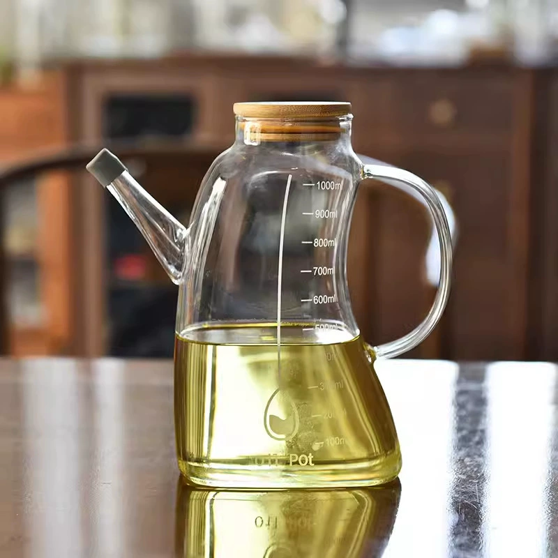 Glass capacious hermetic oil dispenser scaled