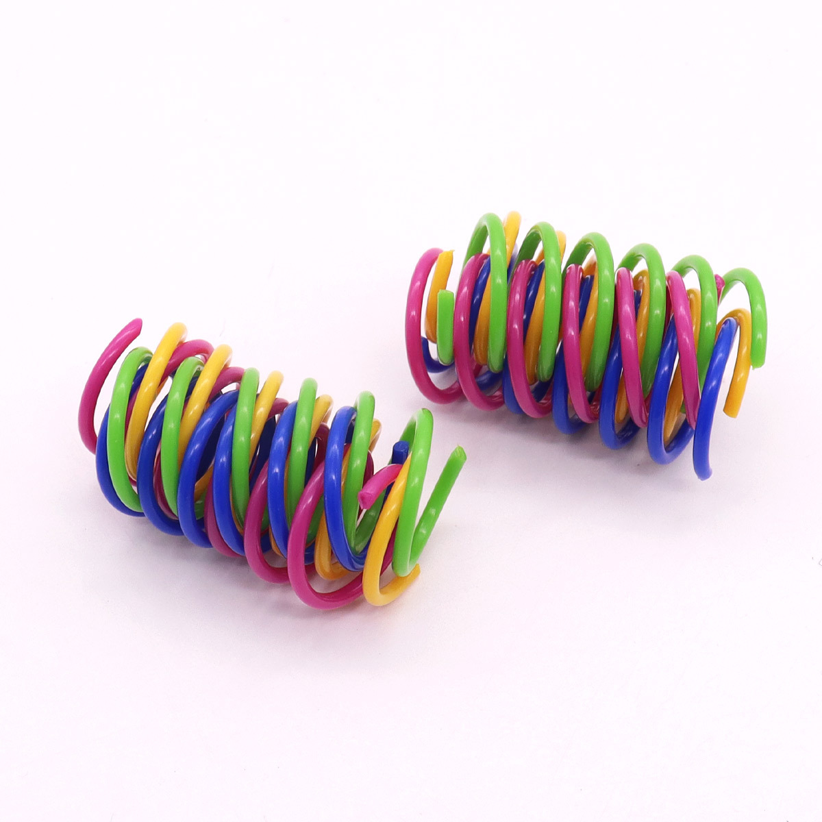 Juguetes para gatos transfronterizos para aliviar el aburrimiento, resortes de plástico de colores, juguetes molares para gatos, suministros para gatos, juguetes para gatos divertidos