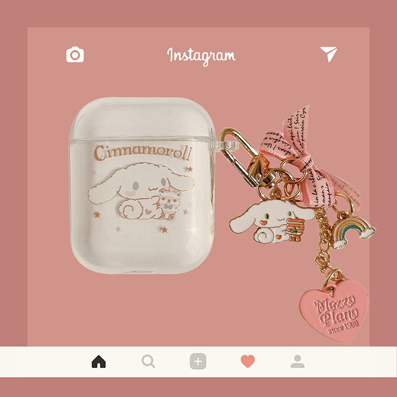 Funda protectora para AirPods de 1ª/2ª generación, compatible con la funda para auriculares inalámbricos Bluetooth de Apple de 3ª generación, carcasa transparente pro3 con colgante.