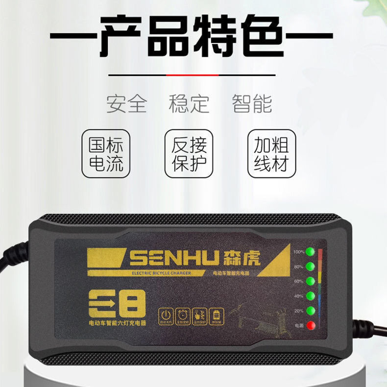 电动车三轮车电瓶车充电器智能脉冲48V12Ah48V20Ah天能铅酸电池
