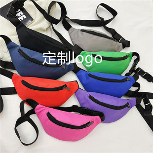 Cross-Border New Men's Waist Bag Sports Outdoor Lightweight Chest Bag Multi-Functional Cycling Mobile Phone Shoulder Bag Solid Color Storage Bag
