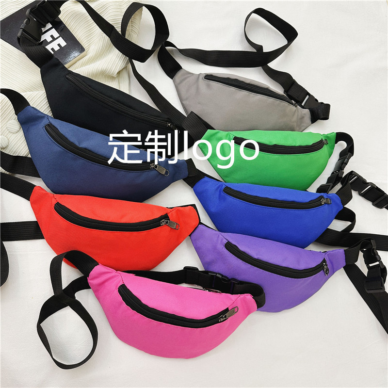 Cross-Border New Men's Waist Bag Sports Outdoor Lightweight Chest Bag Multi-Functional Cycling Mobile Phone Shoulder Bag Solid Color Storage Bag