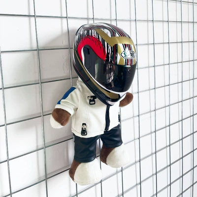 Motosiklet dəbilqələri — Box Decoration Rally Bear - height-28cm-white-white-bearshoei-lucky-cat-upgraded-tail-wing