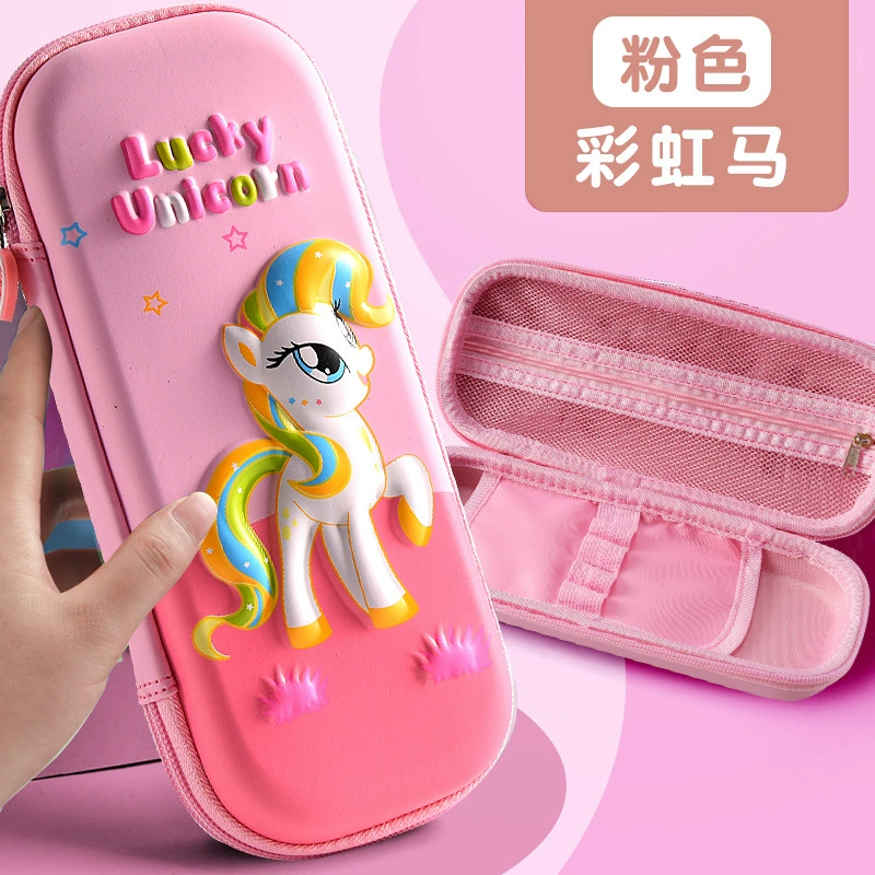 智杰 Eva, universal cartoon pencil case for elementary school students for the first grade, capacious storage system, 3D