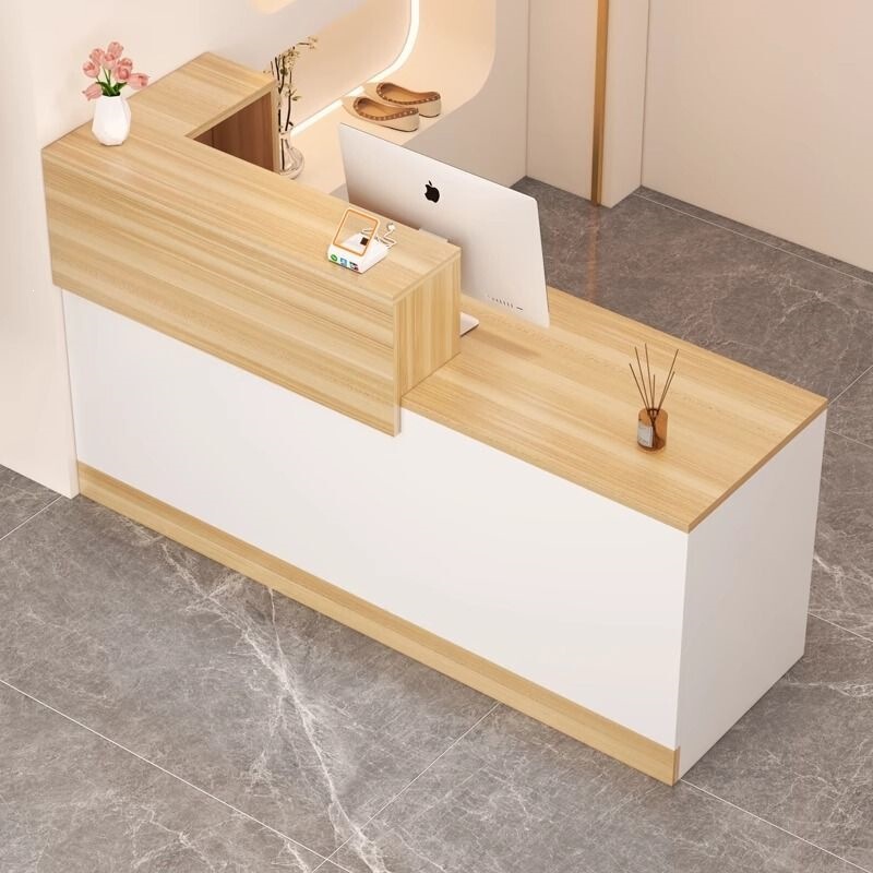 Reception desk, bar counter, small simple modern shop counter for supermarkets, clothing stores, shops, and restaurants, front desk, cashier counter
