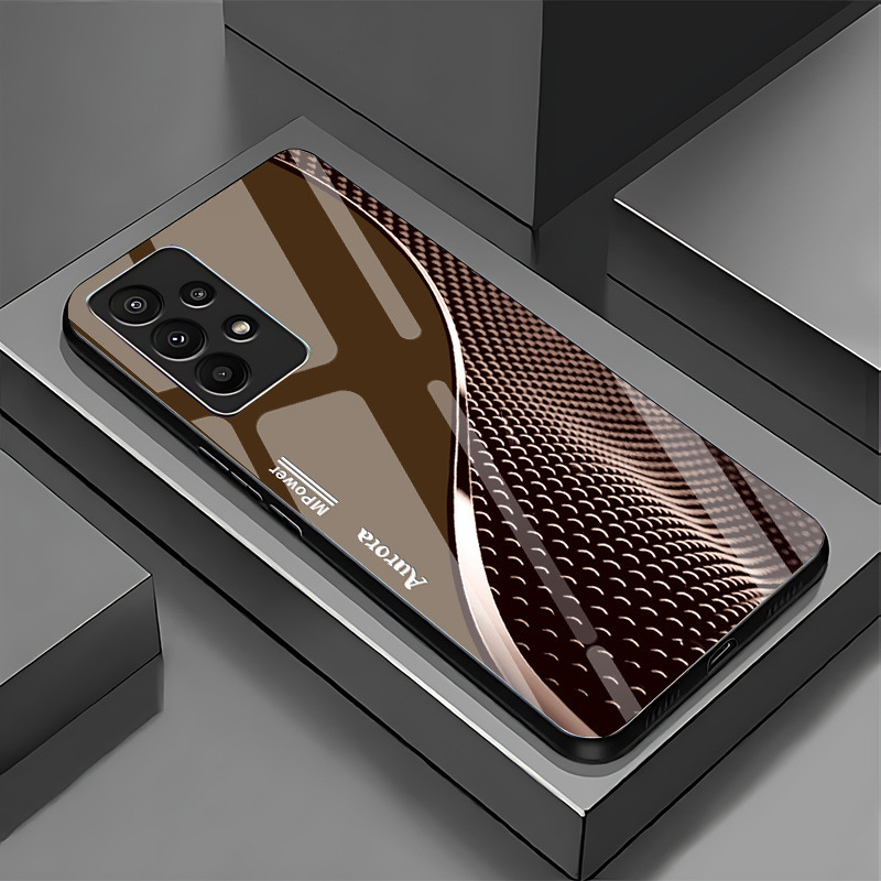 Suitable for Samsung A73 Mobile Phone Case Tempered Glass Mirror A55/A53 Simple All-Inclusive A71/A36 Business Anti-Fall