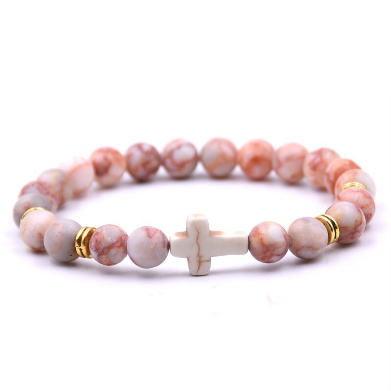 Amazon Turquoise Cross Bracelet Tiger Eye Stone Blue Dot Bracelet 8mm Beaded Frosted Cross Couple Bracelet Amazon Turquoise Cross Bracelet Tiger Eye Stone Blue Dot Bracelet 8mm Beaded Frosted Cross Couple Bracelet