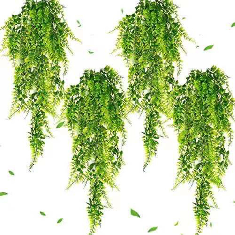 Artificial Plants Boston Fern Fake Vine Hanging Ivy Decoration Plastic Green Wall Outdoor Hanging Basket
