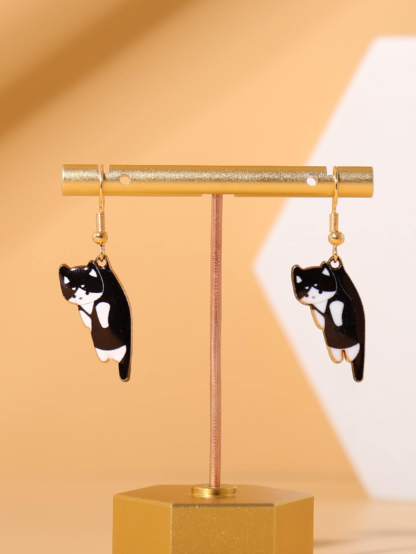 Cartoon Style Cat Alloy Plating Earrings 1 Pair display picture 2