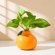 创意橘子花瓶摆件 客厅插花装饰品办公室桌面家居 软装高级感摆件
