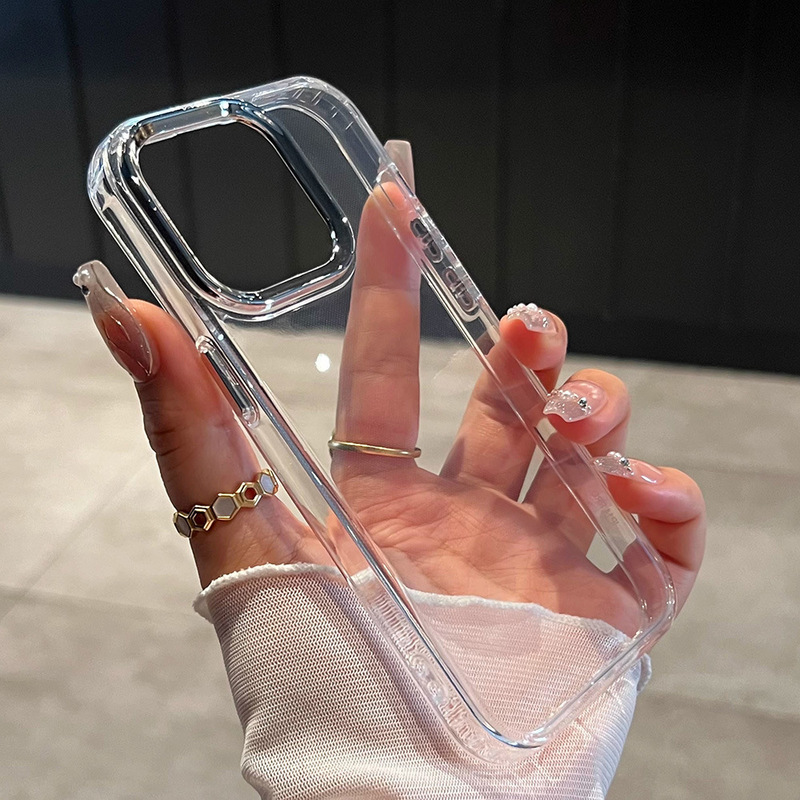 Light Luxury Metal Button Eye-Catching Tpu Phone Case Suitable for Apple 16Pro Soft Case 16Pro Max 15/14 Generation Wholesale